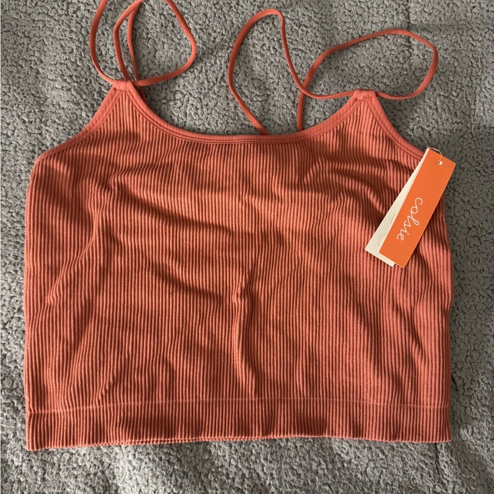 Target Coral Ribbed bralette Size large